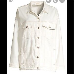 NWT! Eileen Fisher, White stretch oversized jacket
